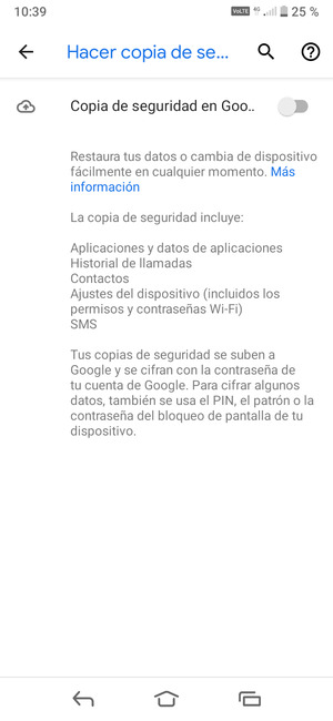 Active Copia de seguridad en Goo..