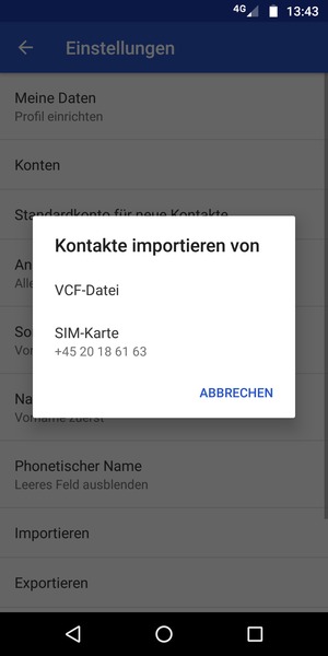 Wählen Sie SIM-Karte