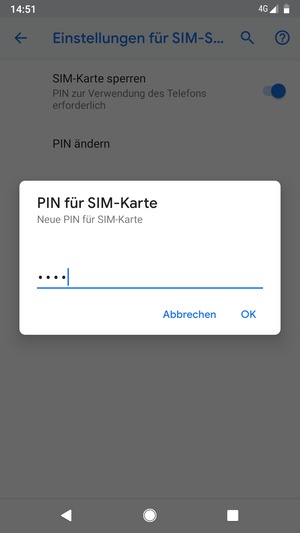 Geben Sie Ihre Neue PIN für SIM-Karte ein und wählen Sie OK