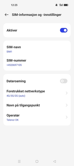 Velg Foretrukket nettverkstype