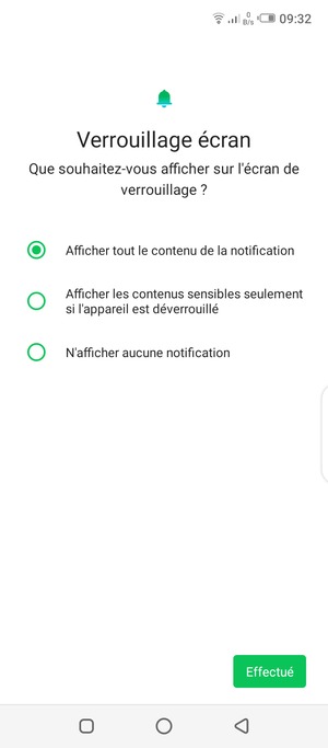 Sélectionnez votre option préférée et sélectionnez Effectué