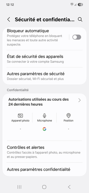 Faites défiler et sélectionnez Autres paramètres de sécurité