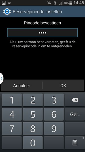 Bevestig uw back-up-pin en selecteer OK