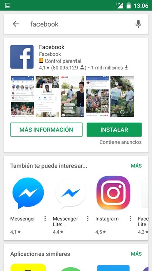 Seleccione la aplicación