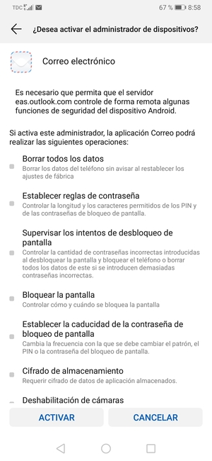Seleccione ACTIVAR