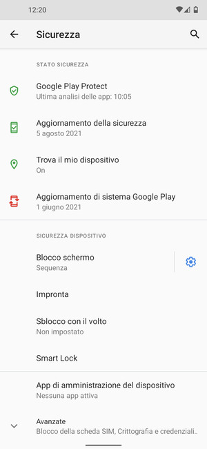 Il tuo telefono è ora protetto dal blocco schermo
