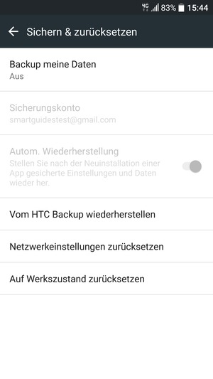 Wählen Sie Backup meine Daten