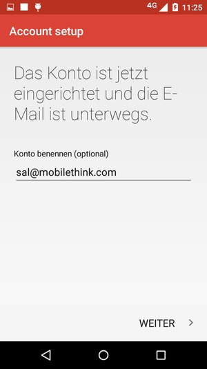Geben Sie Ihrem Konto einen Namen und wählen Sie WEITER