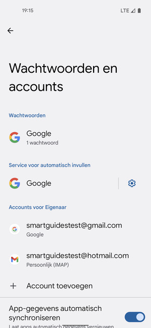 Selecteer uw Google-account