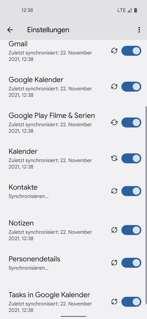 Ihre Kontakte von Google werden nun auf Ihr Handy synchronisiert