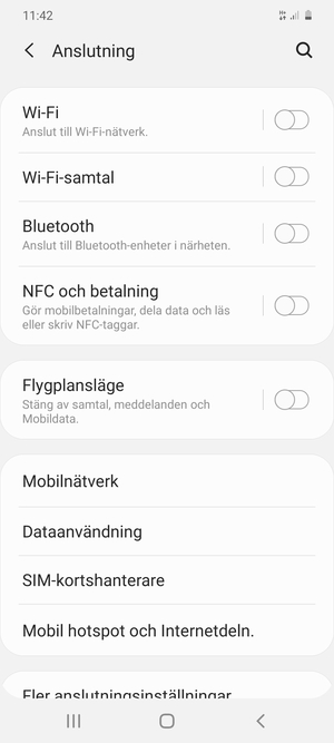 Välj Mobilnätverk