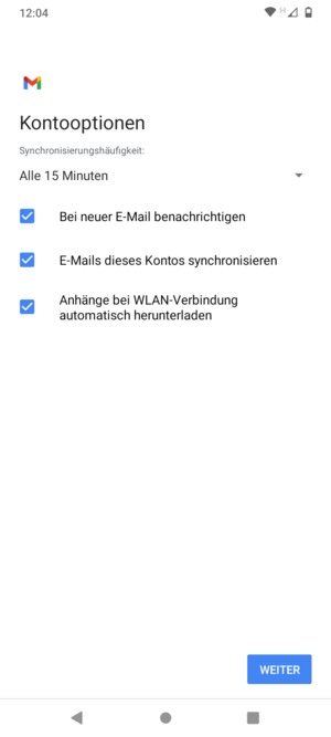 Wählen Sie WEITER