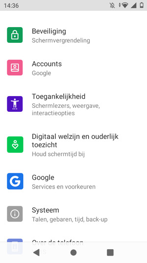 Scroll naar en selecteer Beveiliging