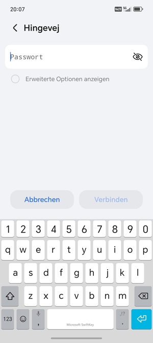 Geben Sie das WLAN-Passwort ein und wählen Sie Verbinden