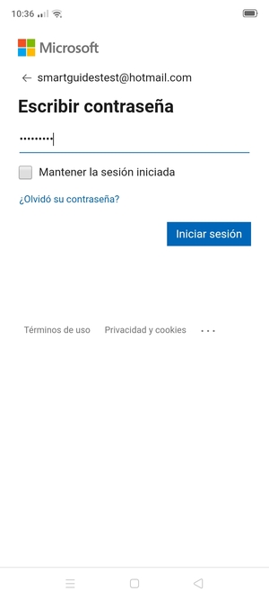 Introduzca su contraseña y seleccione Iniciar sesión