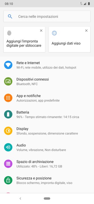 Seleziona Rete e Internet