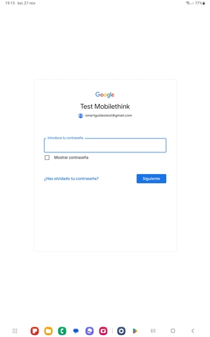 Introduzca su contraseña de Gmail y seleccione Siguente