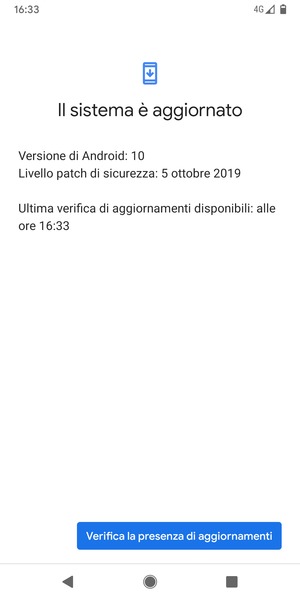 Se il tuo telefono è aggiornato, vedrai la seguente schermata