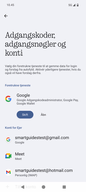 Vælg din Google-konto