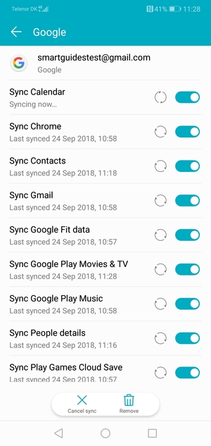 Your information will be synchronised