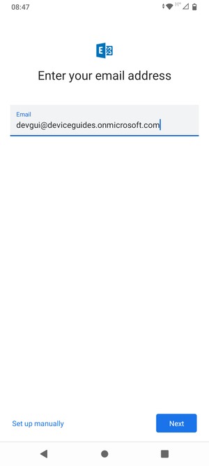 Enter your Email address and  select Set up manually