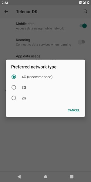 Select your preferred option