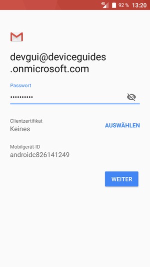 Geben Sie Ihre Passwort ein und wählen Sie WEITER