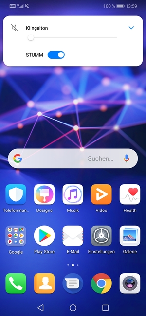 Wählen Sie STUMM für Lautlos-Modus