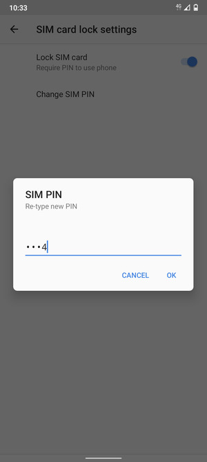 Confirm your new SIM PIN and select OK