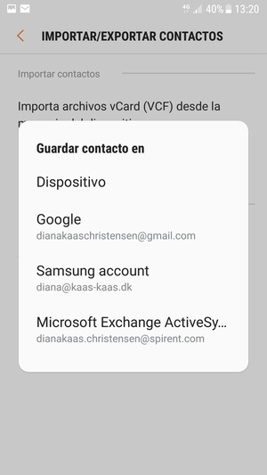 Seleccione su cuenta Google