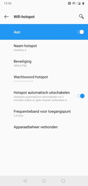 Uw telefoon is nu geïnstalleerd voor gebruik als modem