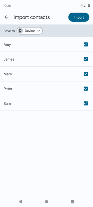 Select the v button
