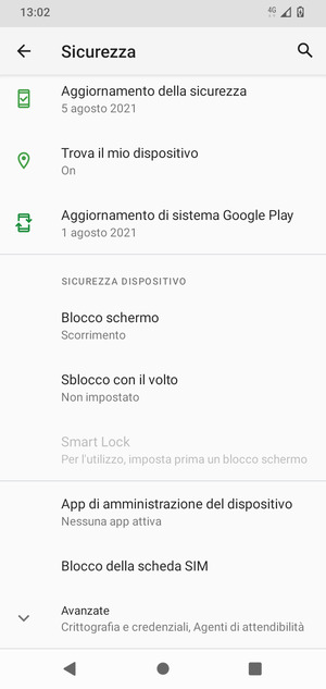 Scorri e seleziona Blocco della scheda SIM