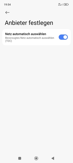 Schalten Sie Netz automatisch auswählen aus