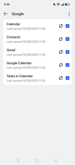 Make sure Contacts is selected