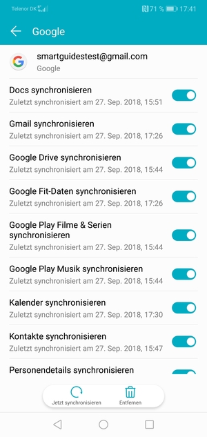 Wählen Sie Jetzt synchronisieren