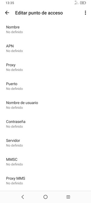 Introduzca la información de Internet