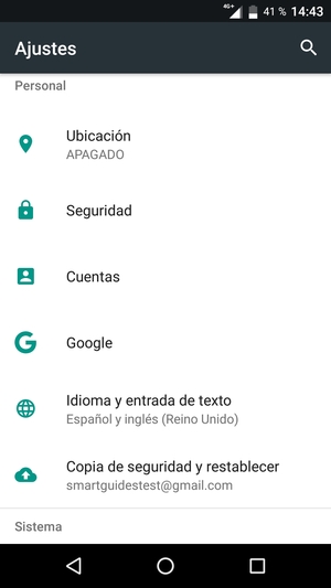 Vuelva al menú Ajustes y seleccione Cuentas