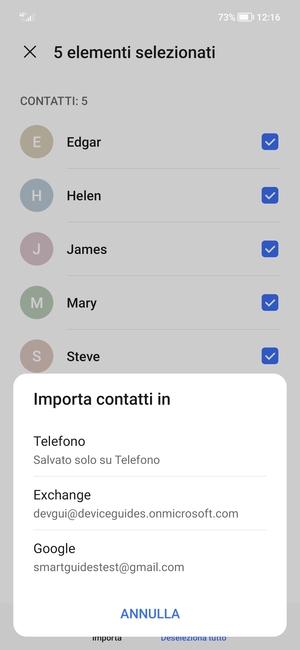 Seleziona il tuo account Google