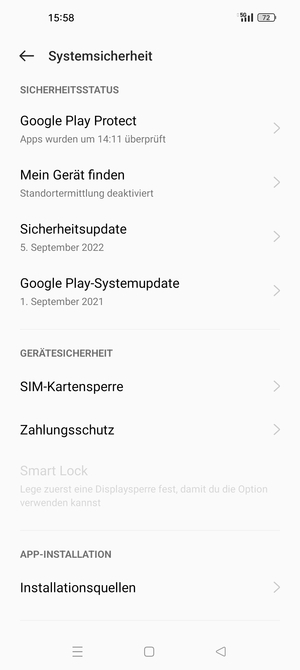 Wählen Sie  SIM-Kartensperre