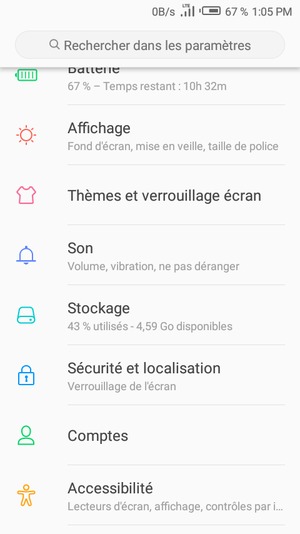 Faites défiler et sélectionnez Sécurité et localisation