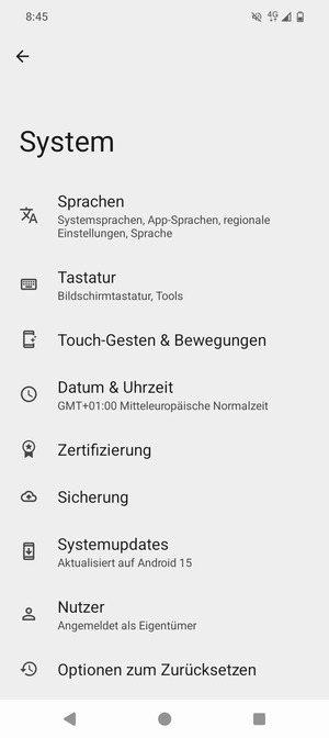 Wählen Sie Systemupdates