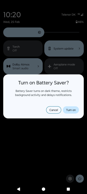 Select Turn on