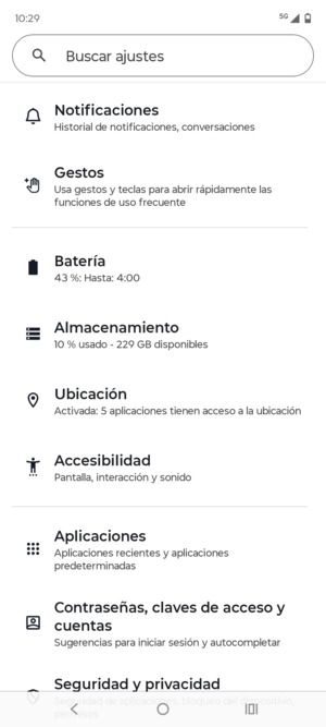 Desplácese y seleccione Ubicación