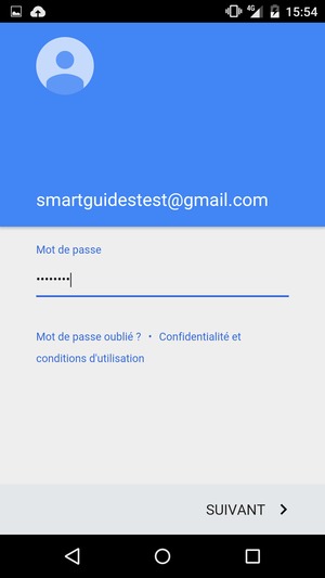 Saisissez votre mot de passe et sélectionnez SUIVANT