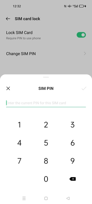 Enter your Current PIN for the SIM card and select OK