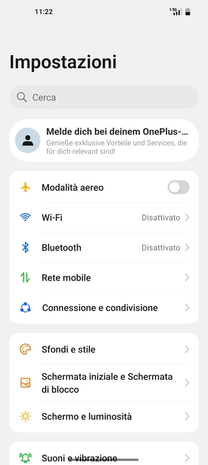 Seleziona Rete mobile
