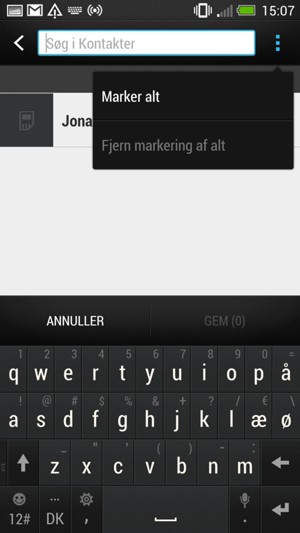 Vælg Marker alt og vælg GEM