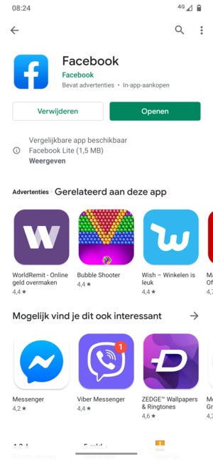 Selecteer Openen