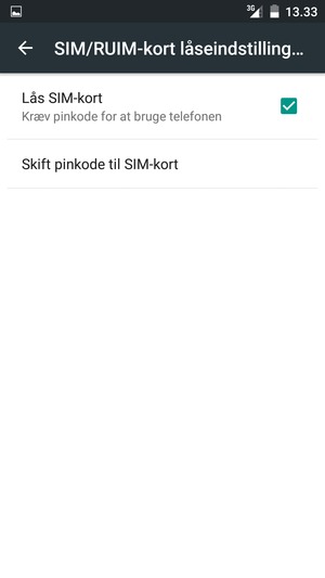 Vælg Skift pinkode til SIM-kort